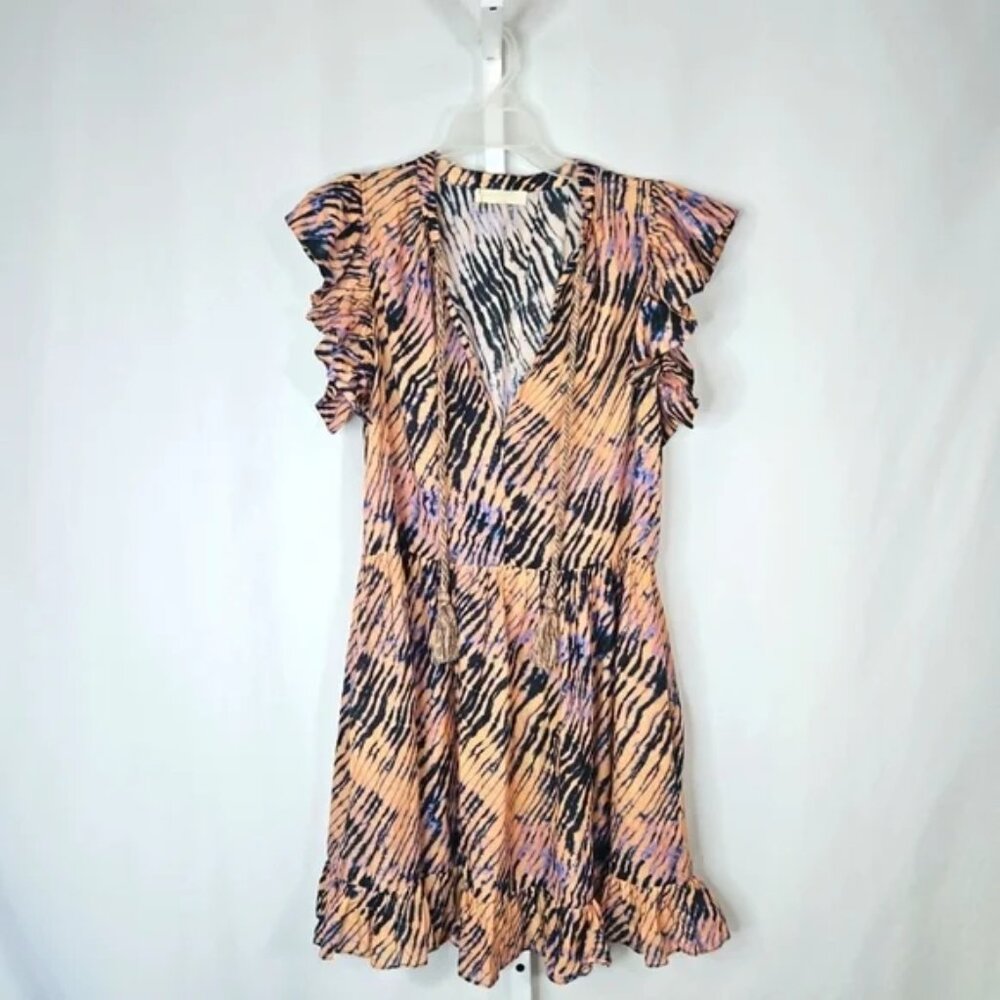 Ulla Johnson Ruffled Orange Midi Dress Size 0